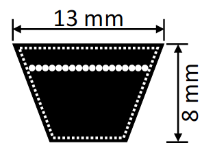 Klasicky obalovany remen A 13mm Wrap construction Belt A 13mm